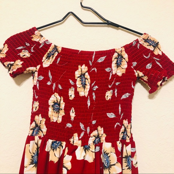 Zaful Red Floral High Low Dress - Picture 5 of 6